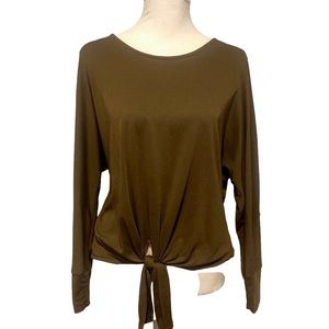 Veronica M olive green long sleeve top size small